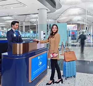 a passenger getting premium service in istanbul airport