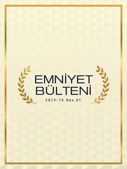Emniyet Bülteni 2019 – 10 Rev.01