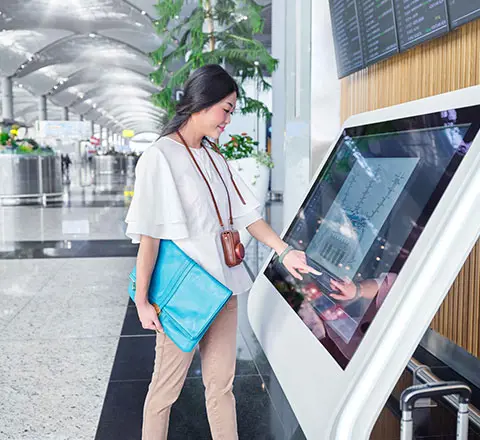 a passenger checking the map of istanbul airport